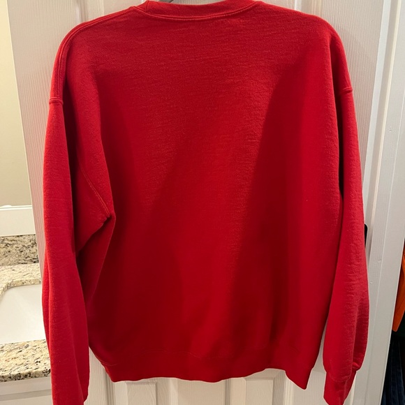 Large rose embroidered crimson red custom sweatshirt gildan heavy blend - Picture 3 of 4